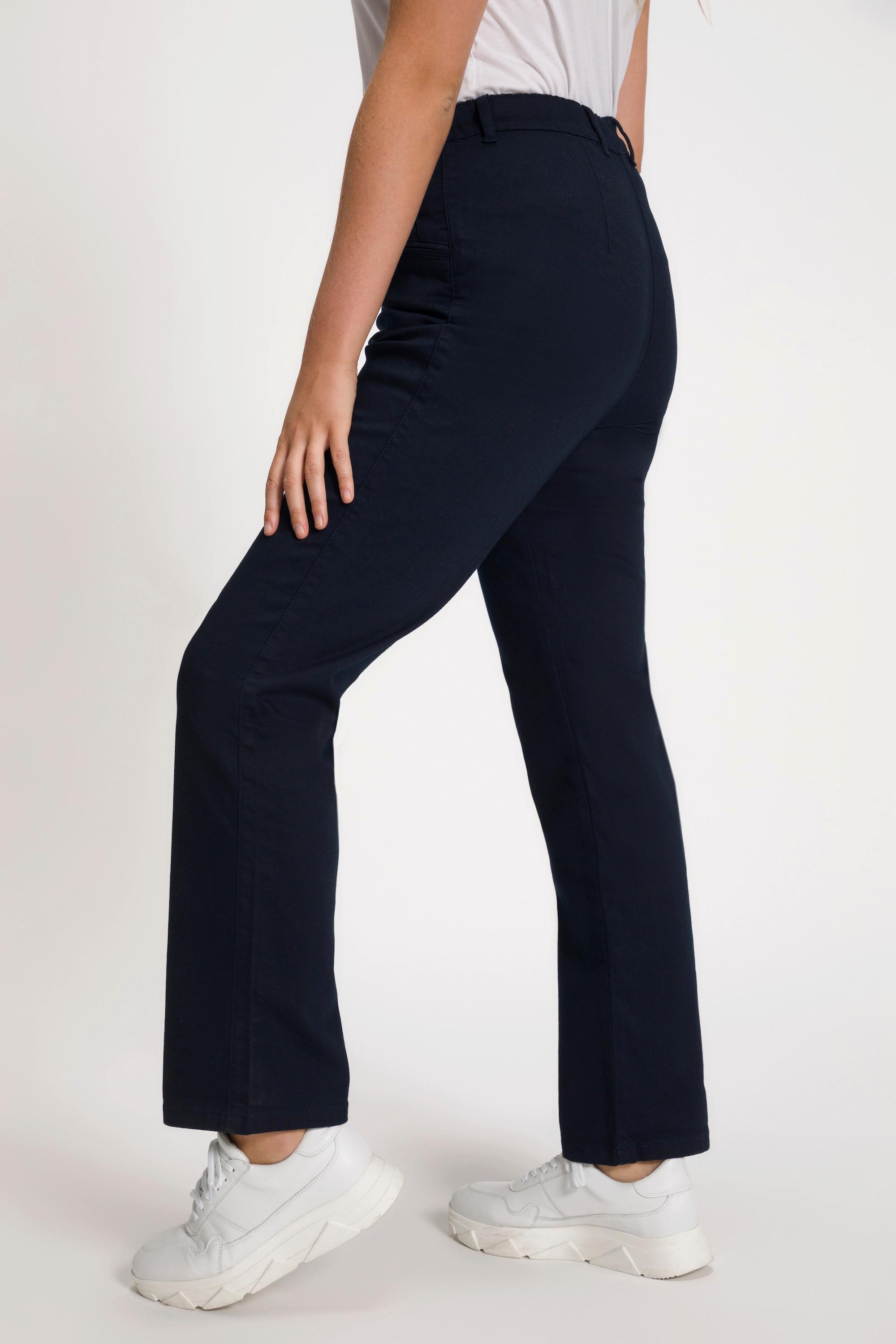 Ulla Popken  Pantalon Mony, collection Basic. Teinture grand teint longue durée. Coupe carotte 