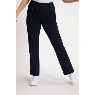 Ulla Popken  Pantaloni basic elasticizzati modello Mony in tessuto che non sbiadisce con taglio della gamba leggermente affusolato 