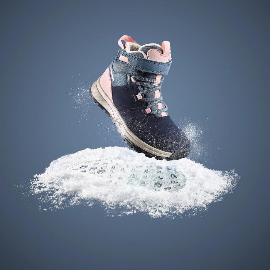 QUECHUA  Winterschuhe Kinder Leder Klett warm wasserdicht - SH500 