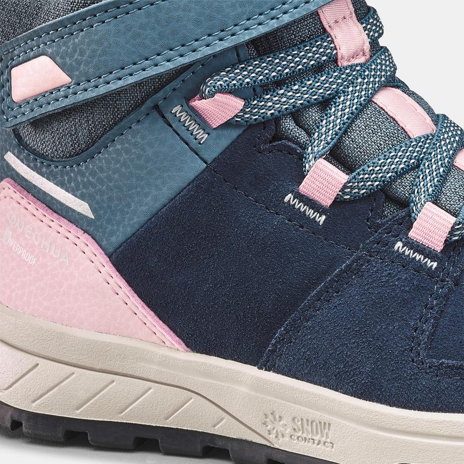 QUECHUA  Winterschuhe Kinder Leder Klett warm wasserdicht - SH500 