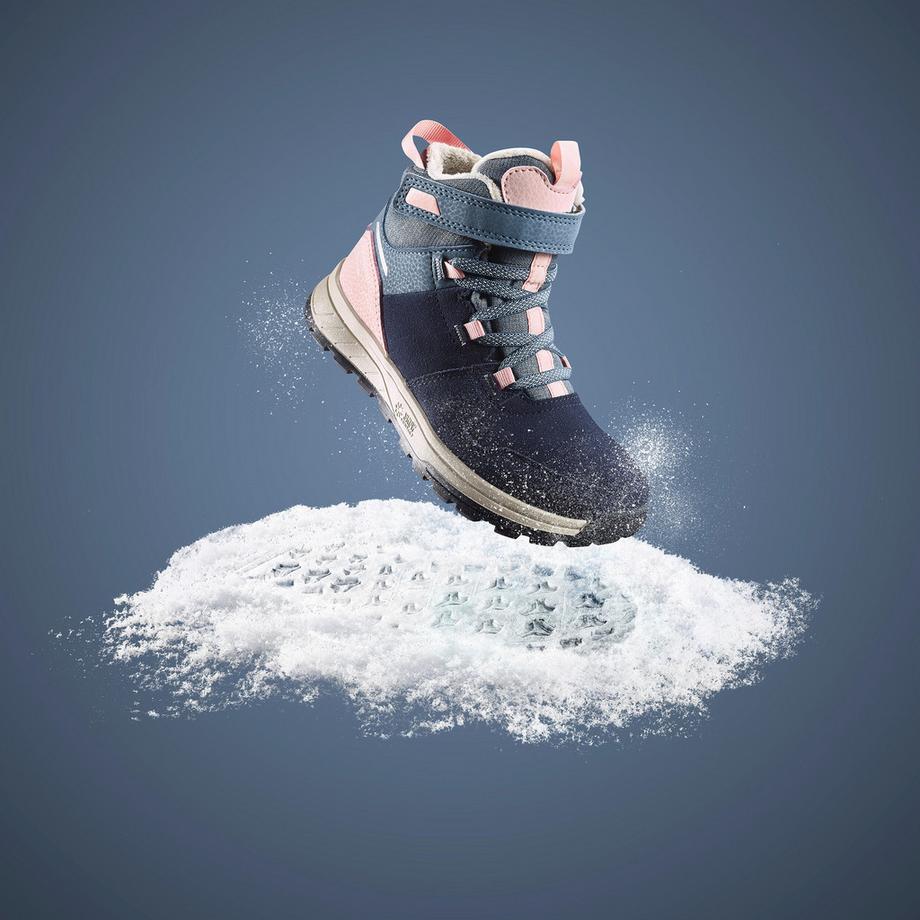 QUECHUA  Winterschuhe Kinder Leder Klett warm wasserdicht - SH500 