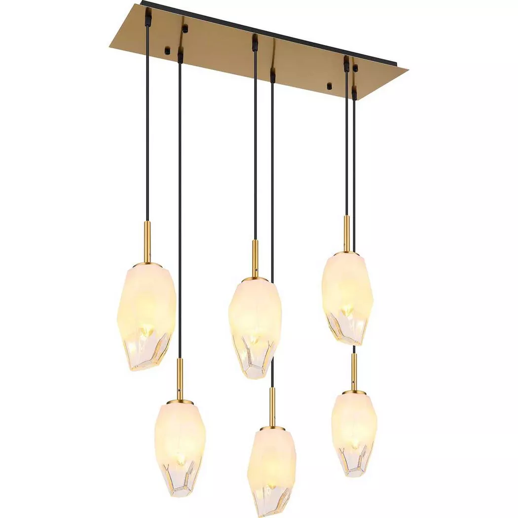 mutoni light – Hängeleuchte Barcley Metall messing 6xE14, One Size