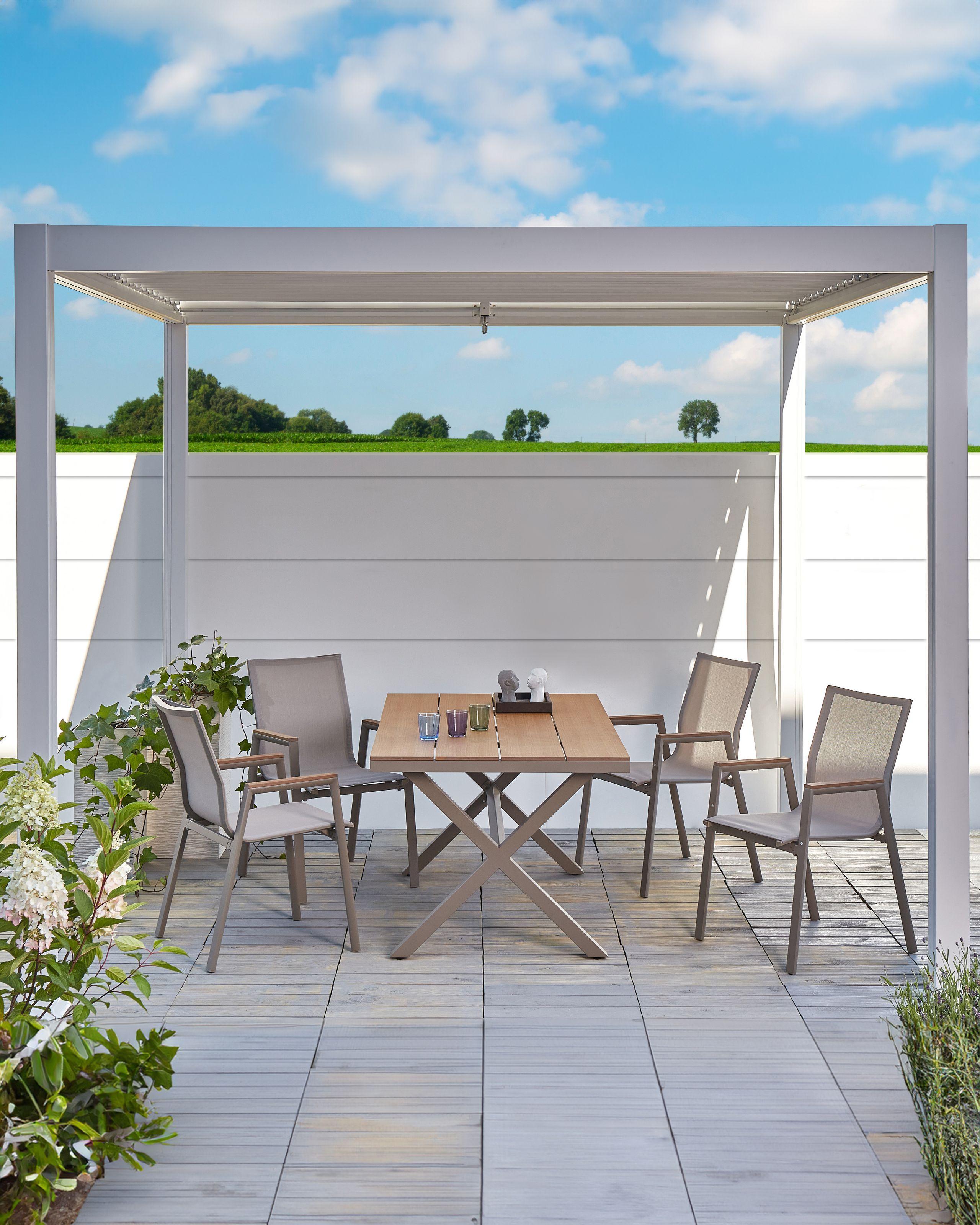 Beliani Lot de 4 chaises de jardin en Aluminium Industriel TIANO  