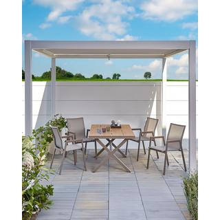 Beliani Lot de 4 chaises de jardin en Aluminium Industriel TIANO  