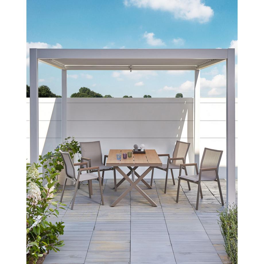 Beliani Gartenstuhl 4er Set aus Aluminium Industriell TIANO  