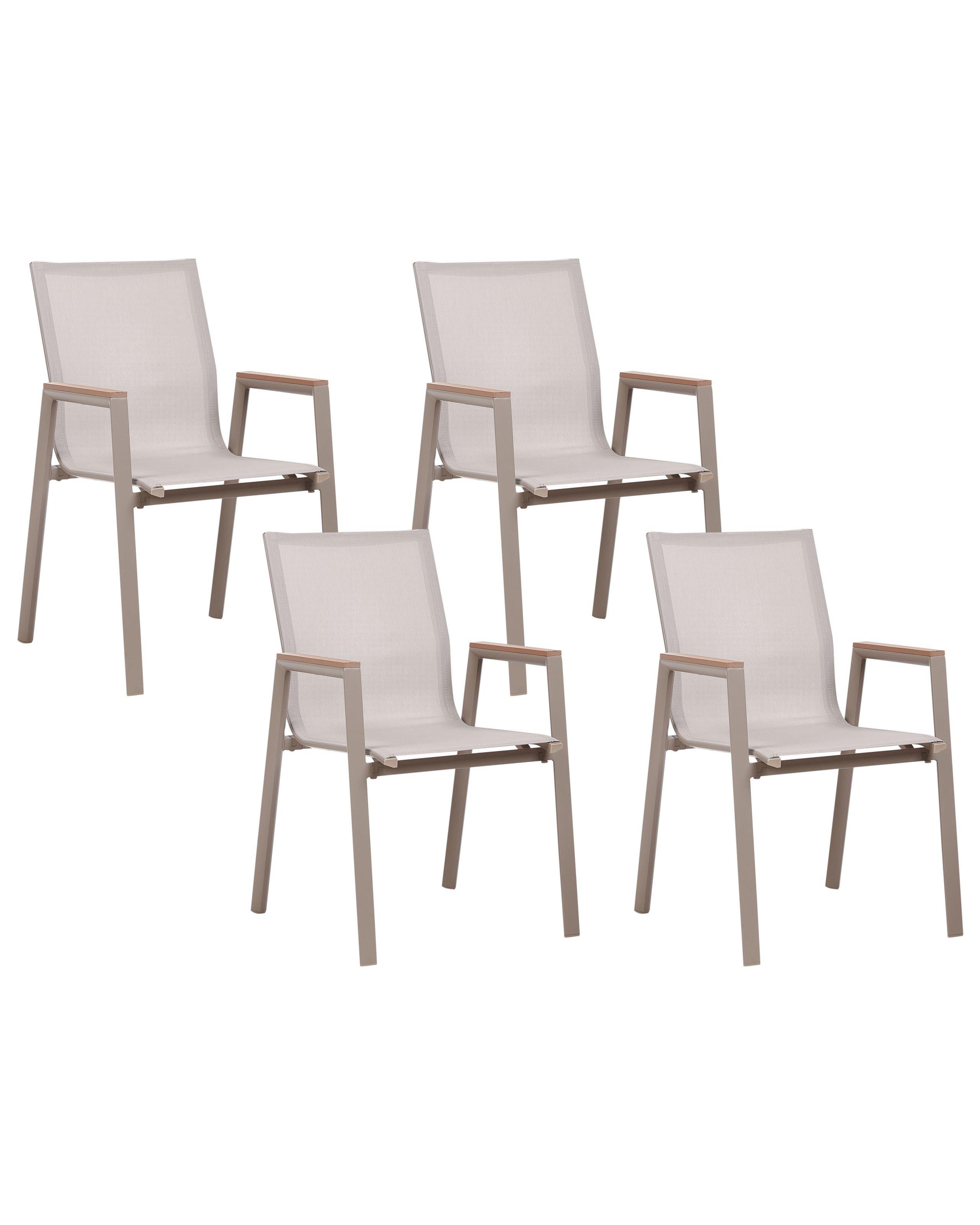 Beliani Lot de 4 chaises en Aluminium Industriel TIANO  