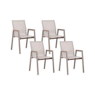 Beliani Lot de 4 chaises de jardin en Aluminium Industriel TIANO  