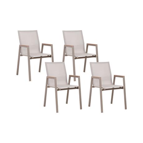 Beliani Lot de 4 chaises de jardin en Aluminium Industriel TIANO  