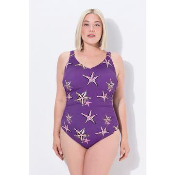 Maillot de bain à bonnets souples, décolleté en V, motif étoiles de mer