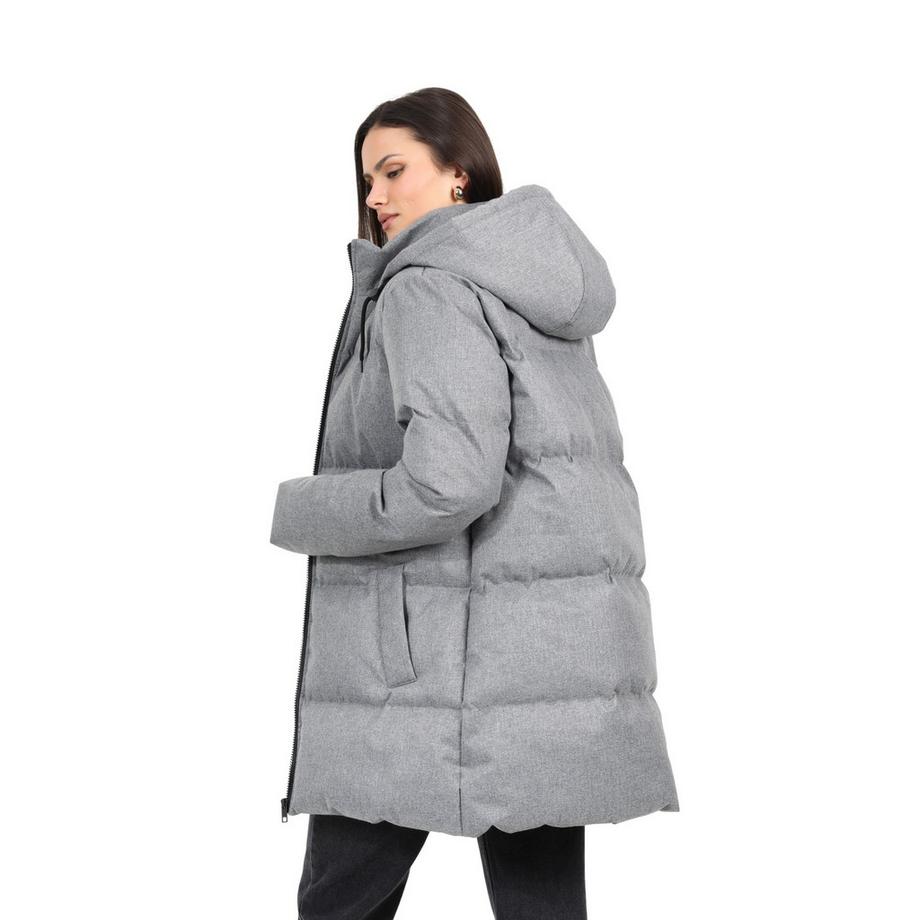 Brave Soul Lange Kapuzenjacke mit Steppung  