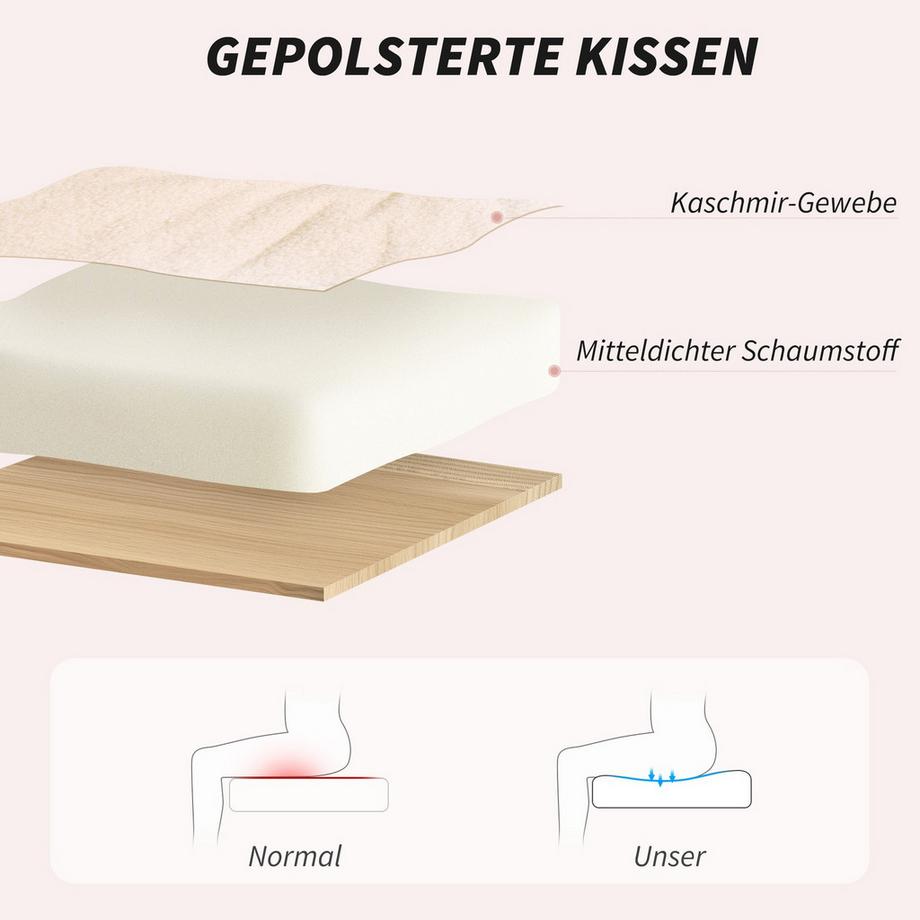 Northio  Bürostuhl Ergonomischer Schreibtischstuhl mit Armlehne, Lammwolle-Optik, Höhenverstellbarer Drehstuhl mit Wippfunktion, Gepolstert Home-Office-Stuhl, Cremeweiß | 