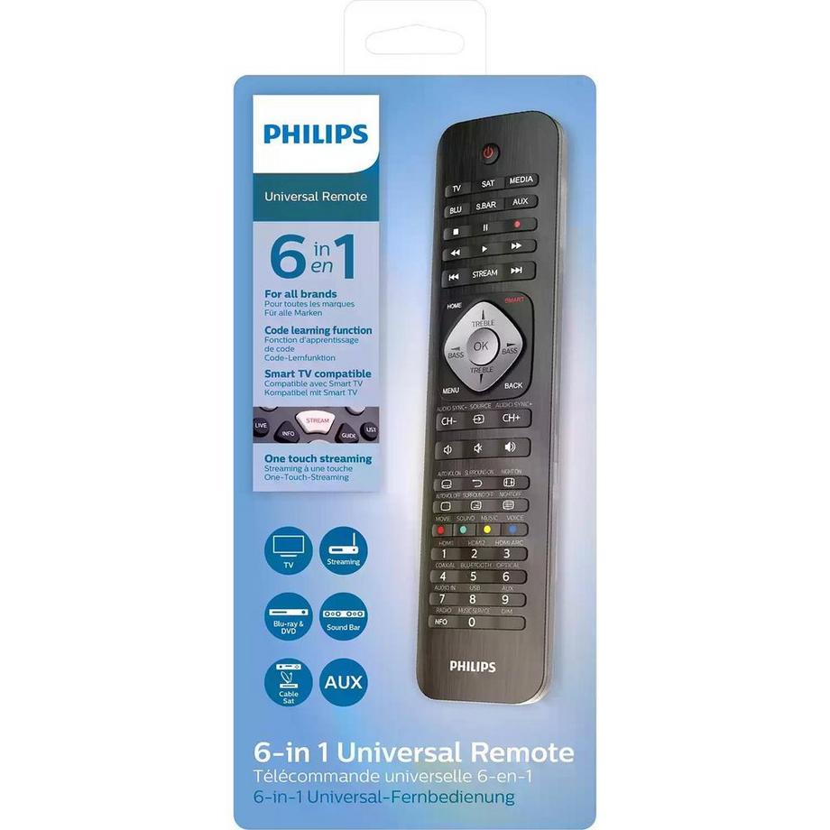 PHILIPS  Philips Perfect replacement SRP5016/10 telecomando IR Wireless Audio, DTV, DVD/Blu-ray, DVR, Sistema Home cinema, SAT, TV Pulsanti 