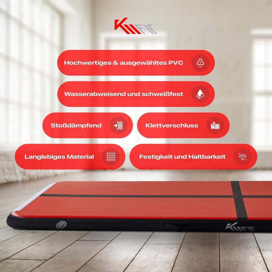 KM-Fit  Tapis de gymnastique Gonflable Airtrack Tapis sportive Fitness 3 m 