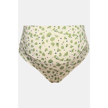 Culotte Bellieva en coton, large ceinture, motif pois