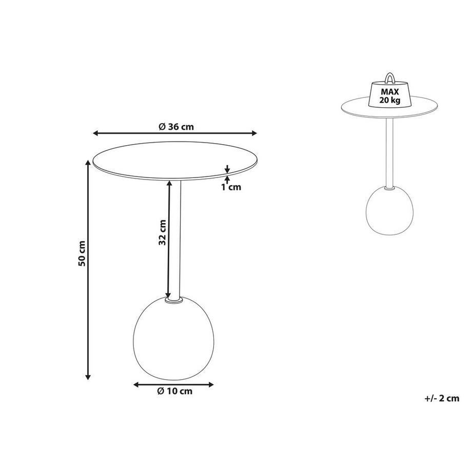 Beliani Table d'appoint en Acier  OAHE  