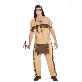 Tectake  Costume pour homme indien Faucon Noir 