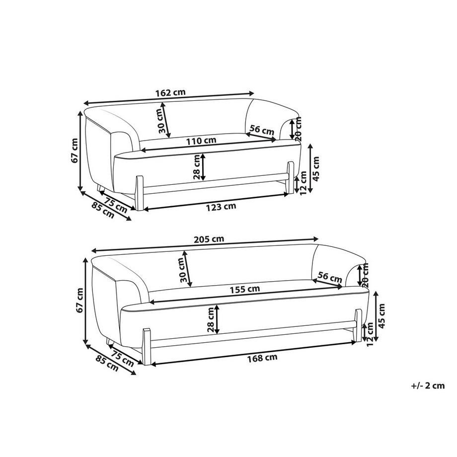 Beliani Ensemble de salon en Tissu Moderne ALNOR  