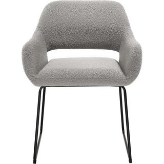 mutoni Chaise de salle à manger avec accoudoirs Snovit gris clair  