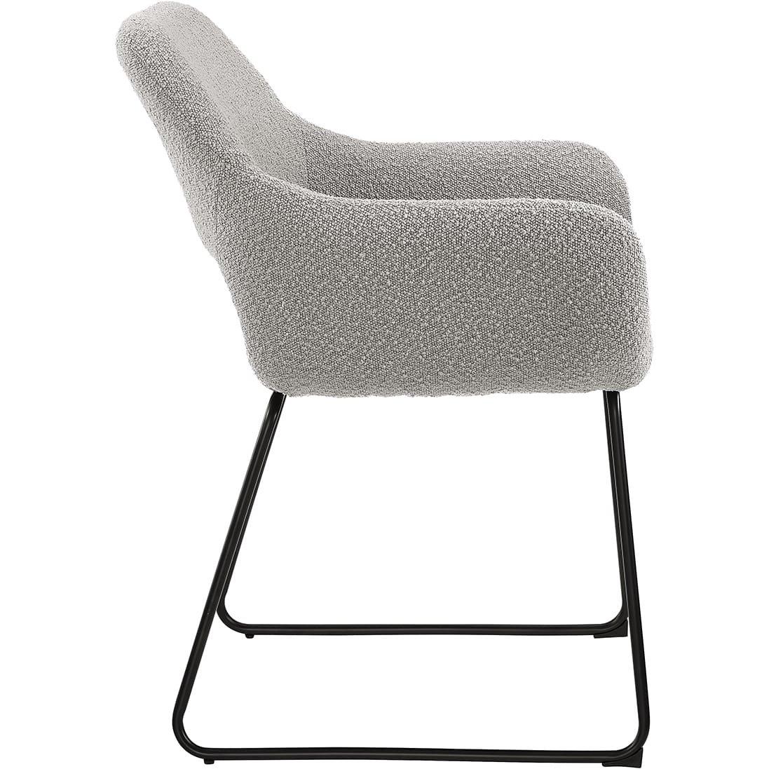 mutoni Chaise de salle à manger avec accoudoirs Snovit gris clair  