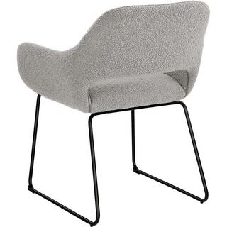 mutoni Chaise de salle à manger avec accoudoirs Snovit gris clair  