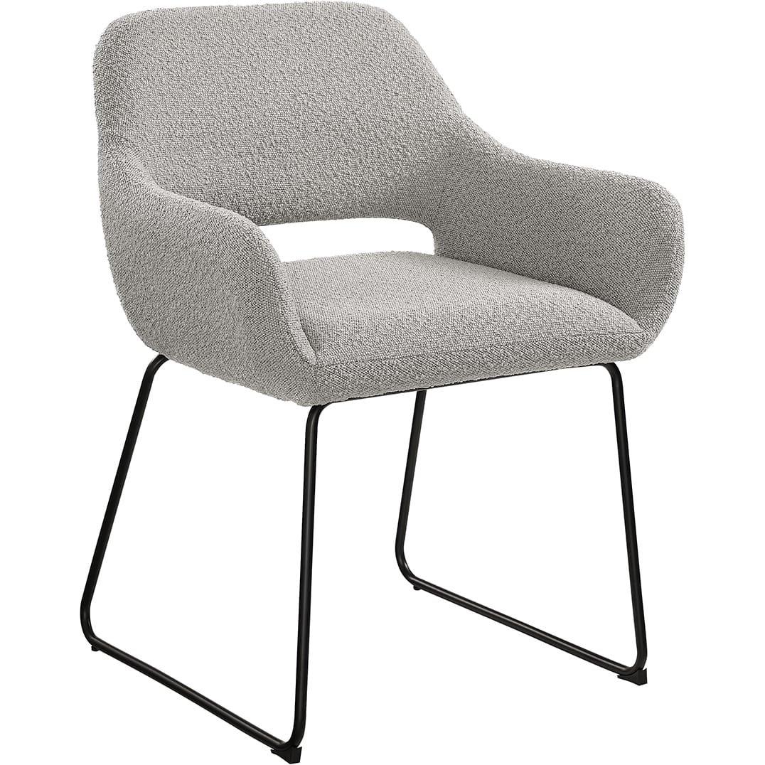 mutoni Chaise de salle à manger avec accoudoirs Snovit gris clair  