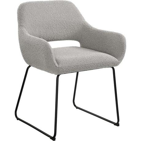 mutoni Chaise de salle à manger avec accoudoirs Snovit gris clair  