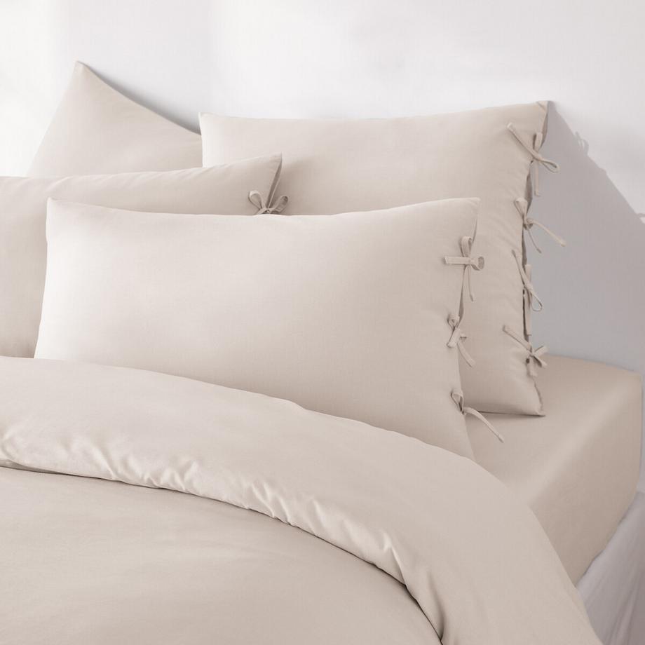 La Redoute Intérieurs Taie d'oreiller unie à nouettes en coton  