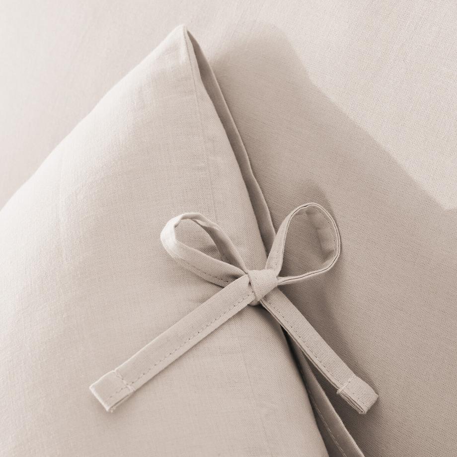 La Redoute Intérieurs Taie d'oreiller unie à nouettes en coton  