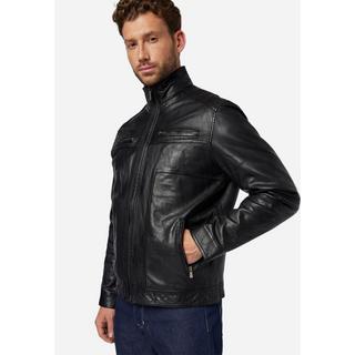 RICANO  Veste en cuir pour homme Albert - Style classique avec col montant 