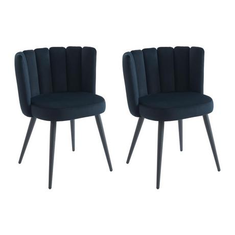 PASCAL MORABITO Lot de 2 chaises en velours et métal - Noir - PRANILA de Pascal MORABITO  