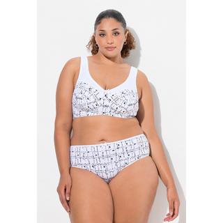 Ulla Popken Slip Midi Confezione da 5 Stampa Grafica Tinta Unita  