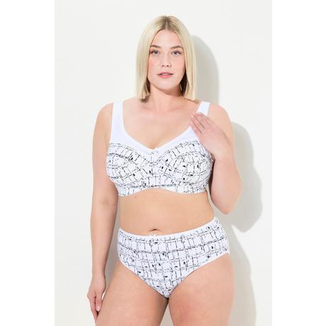 Ulla Popken Slip Midi Confezione da 5 Stampa Grafica Tinta Unita  