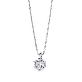 MUAU Schmuck  Collier 585/14K Weissgold Diamant 0.25ct. 42 cm 