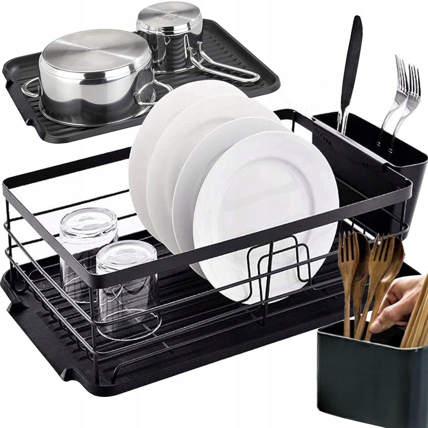 Ruhhy Scolapiatti in metallo nero - 44 x 31 x 14,5 cm  