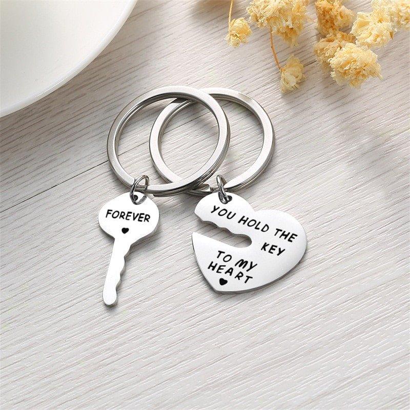 eStore  Porte-clés pour couples avec cœur et clé 
