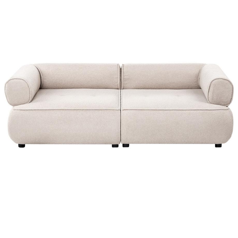 Beliani Canapé 3 places avec ottoman en Bouclé Moderne SALLA  