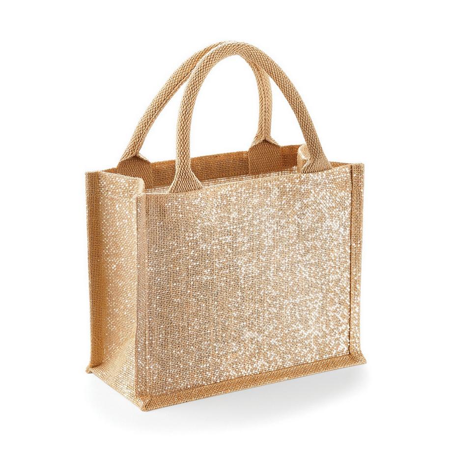 Mini sac cadeau en jute brillant