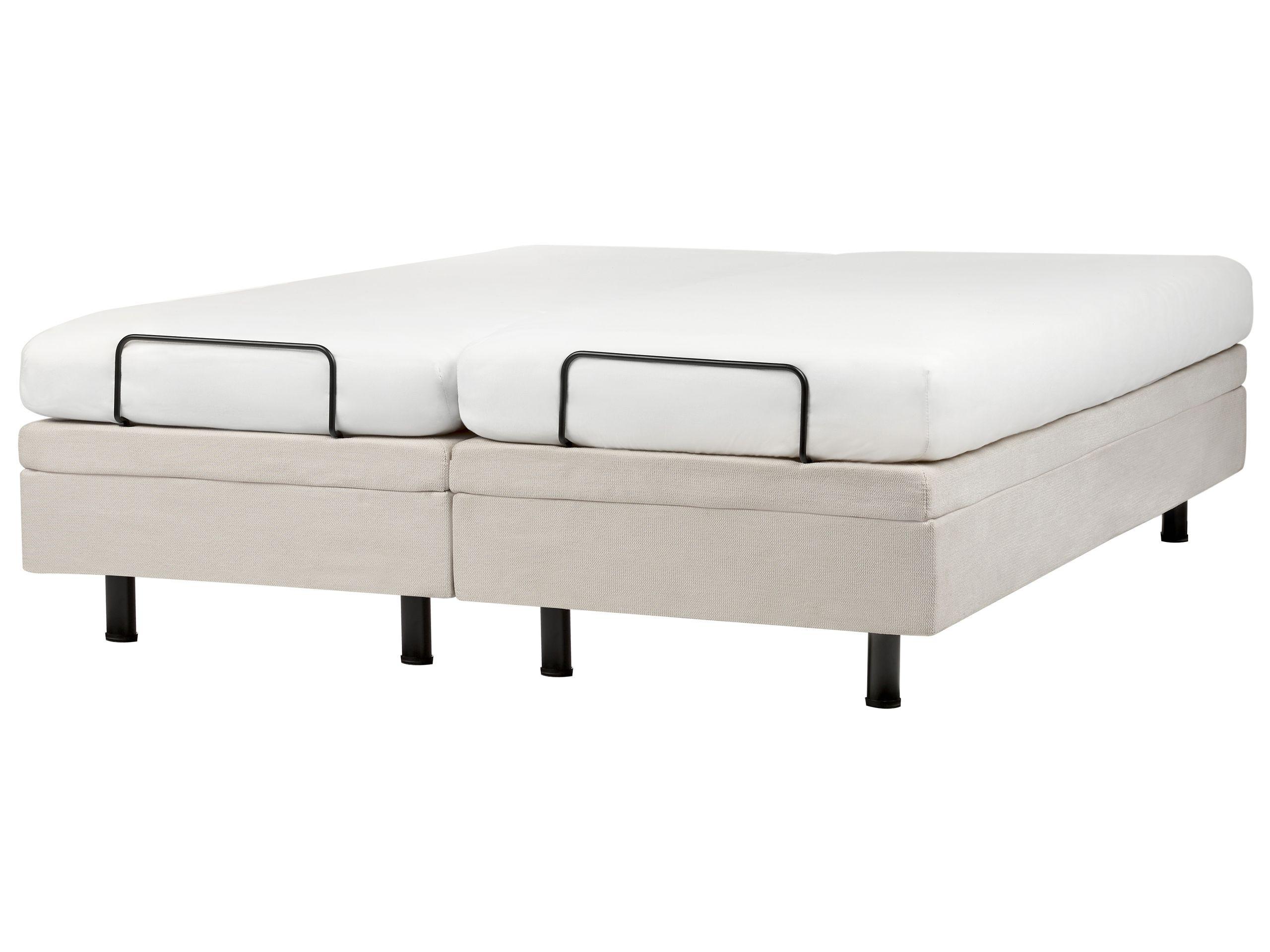 Beliani Letto regolabile senza testiera en Tessuto Moderno DUKE II  