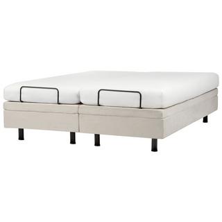 Beliani Letto regolabile senza testiera en Tessuto Moderno DUKE II  