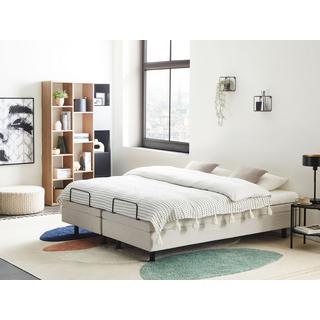 Beliani Letto regolabile senza testiera en Tessuto Moderno DUKE II  