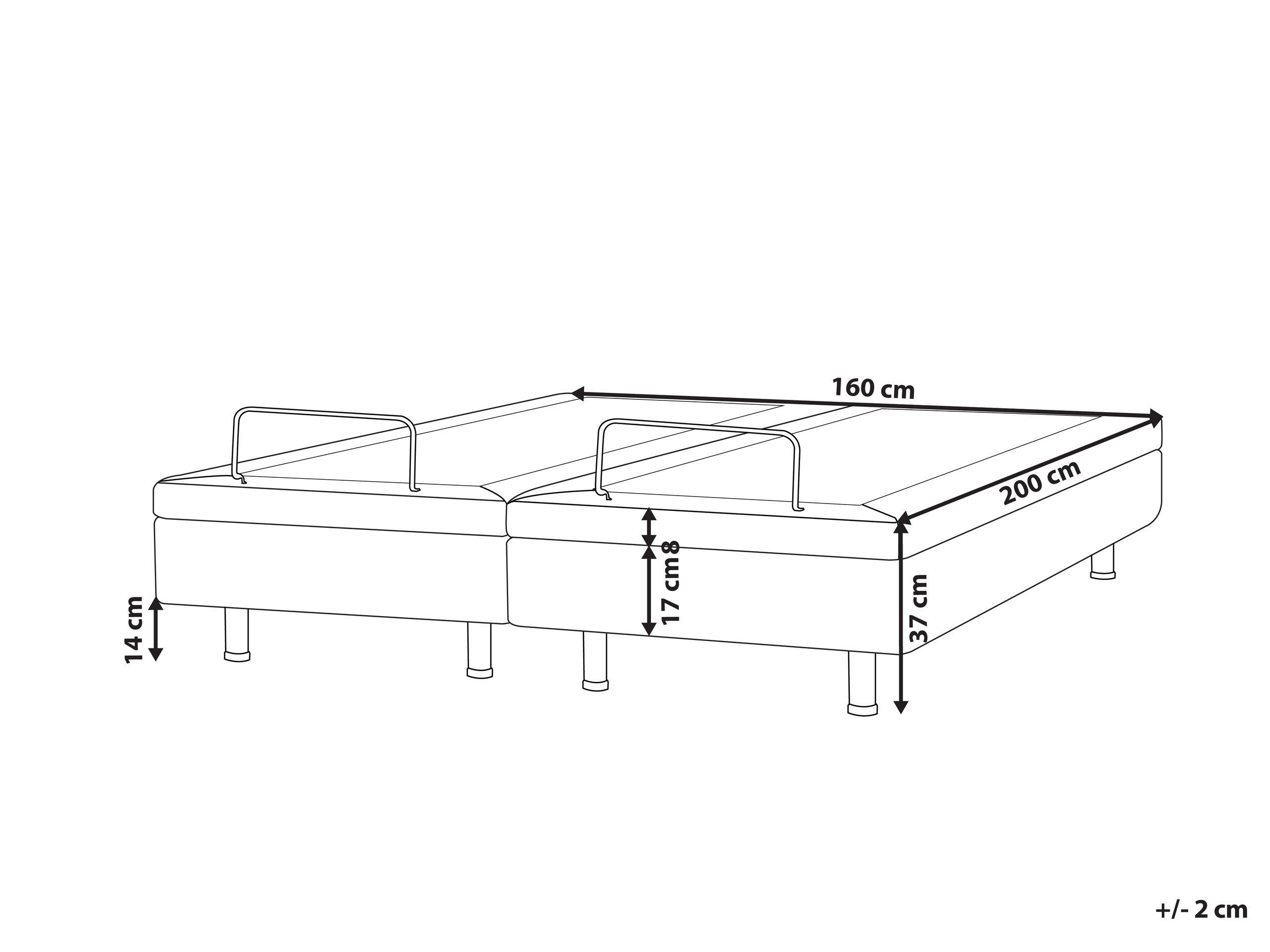 Beliani Letto regolabile senza testiera en Tessuto Moderno DUKE II  