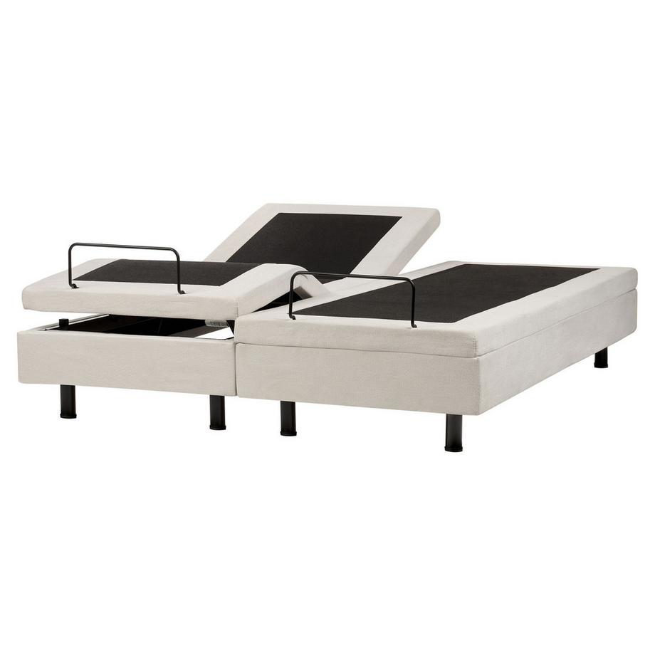 Lit réglable sans tête de lit en Tissu  DUKE II