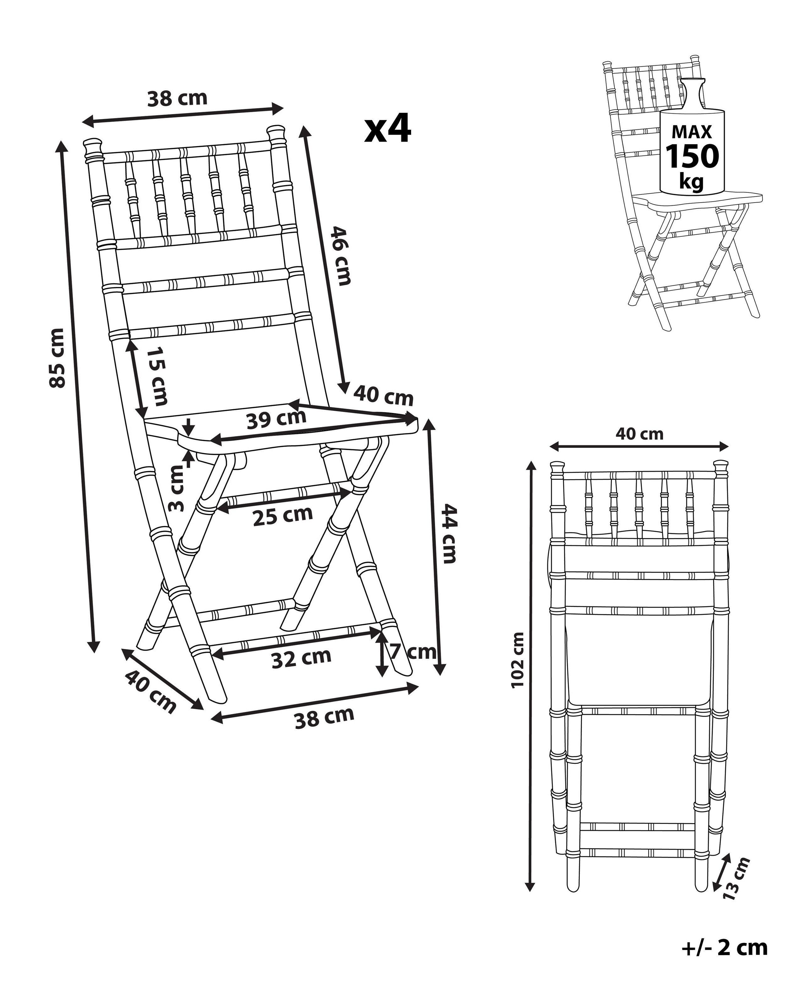 Beliani Set di 4 sedie en Legno di faggio Moderno MACHIAS  