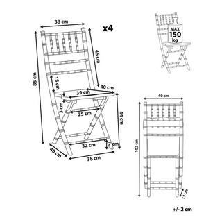 Beliani Lot de 4 chaises en Bois de hêtre Moderne MACHIAS  