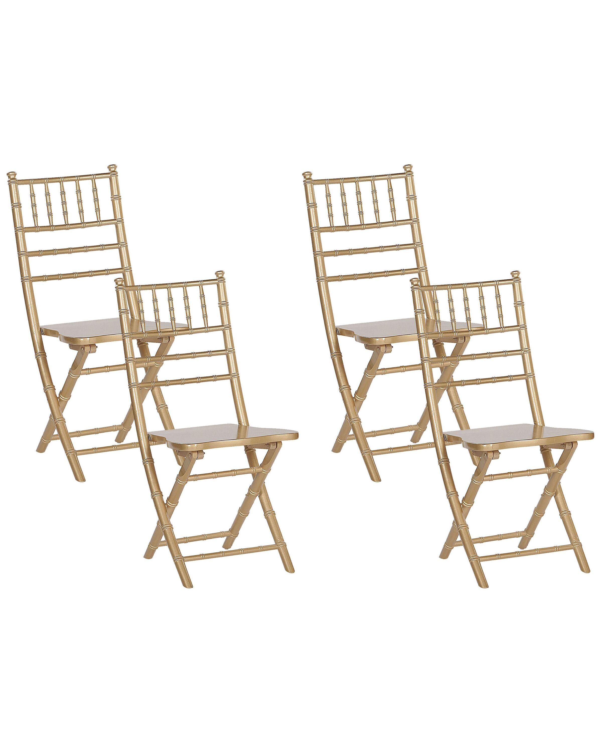 Beliani Lot de 4 chaises en Bois de hêtre Moderne MACHIAS  