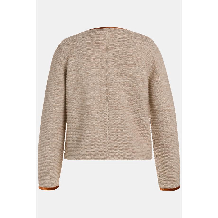 Ulla Popken Cardigan Col Rond Manches Longues  