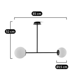 La Redoute Intérieurs Suspension métal acier et verre opaline  