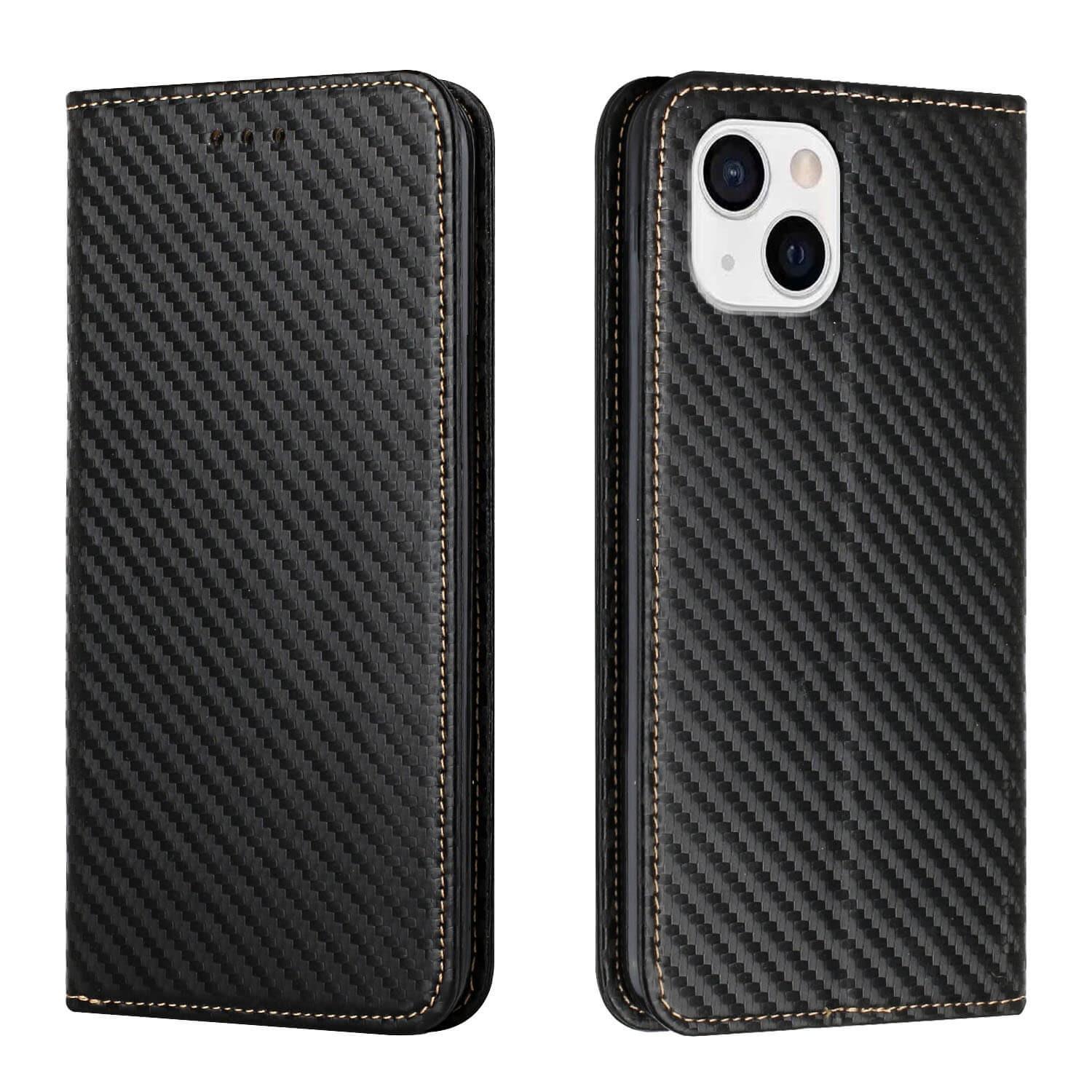 Cover-Discount  iPhone 14 - Carbon look flipcase 