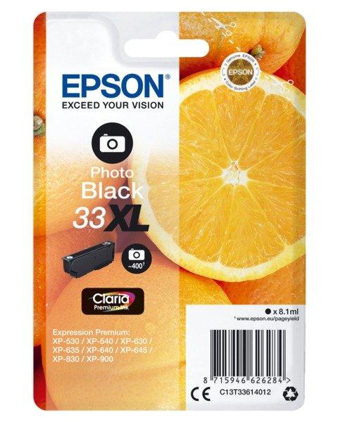 EPSON  Oranges Singlepack Photo Black 33XL Claria Premium Ink 