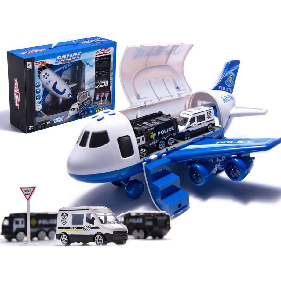 Pricenet  Transportflugzeug + 3 Polizeiautos 